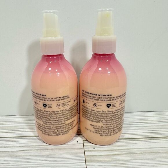 2 VS PINK COCONUT OIL & SHEA BUTTER HYDRATING BODY MILK 8 fl Oz NWT GIFT SET LOT - Picture 4 of 4